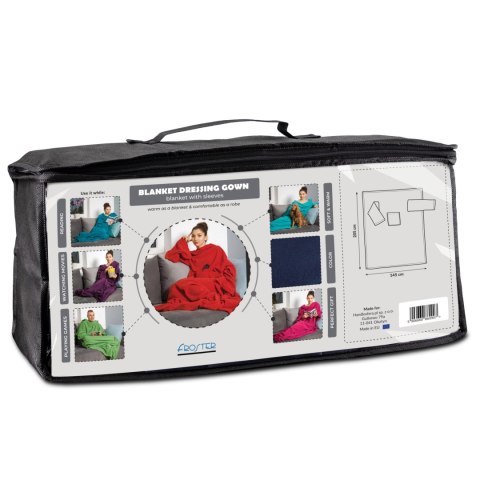 Kocyko-szlafrok SUPER MAMA - Niebieski - prezent dla mamy na urodziny Kocyko-szlafrok SUPER MAMA - Niebieski - prezent dla mamy na urodziny
