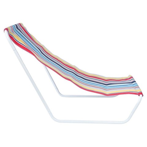 Leżak Plażowy Składany Metalowy Paski z Torbą Transportową VILDE 86x51,5cm Leżak Plażowy Składany Metalowy Paski z Torbą Transportową VILDE 86x51,5cm