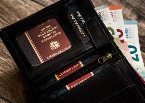Pionowy portfel męski ze skóry naturalnej RFID - Peterson Pionowy portfel męski ze skóry naturalnej RFID - Peterson