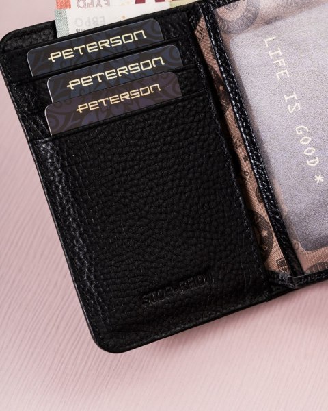 Skórzany portfel damski na zatrzask - Peterson Skórzany portfel damski na zatrzask - Peterson