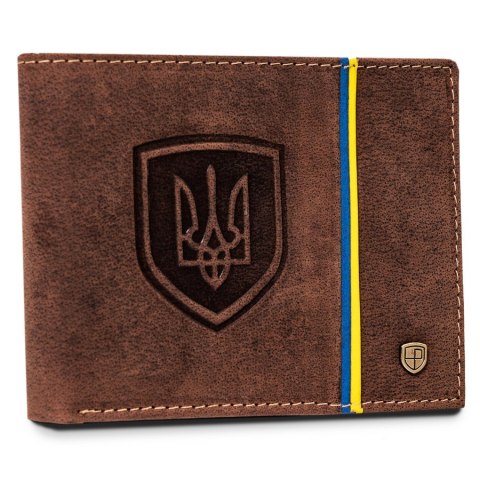 Nubukowy portfel męski z godłem Ukrainy - Peterson Nubukowy portfel męski z godłem Ukrainy - Peterson