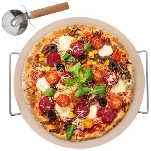 MEGA ZESTAW DO PIZZY NÓŻ + STOJAK + KAMIEŃ 33CM MEGA ZESTAW DO PIZZY NÓŻ + STOJAK + KAMIEŃ 33CM