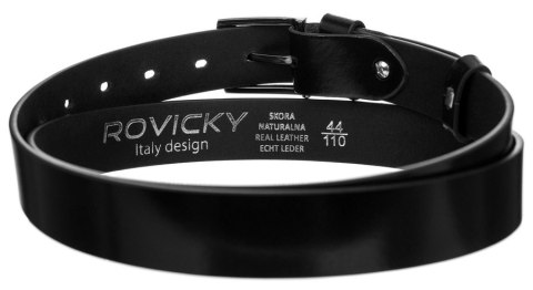Wąski pasek męski z polerowanej skóry naturalnej licowej - Rovicky Wąski pasek męski z polerowanej skóry naturalnej licowej - Rovicky