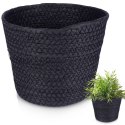 Osłonka na doniczkę pleciona czarna 19x15,5 cm Osłonka na doniczkę pleciona czarna 19x15,5 cm