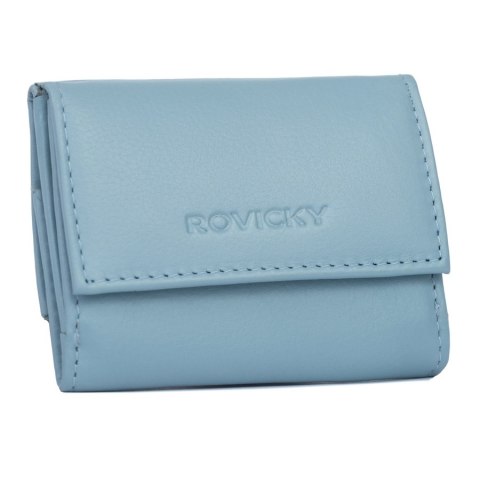 Elegancki portfel damski na zatrzask ze skóry naturalnej - Rovicky Elegancki portfel damski na zatrzask ze skóry naturalnej - Rovicky