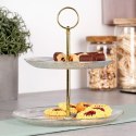 Patera Dekoracyjny Szklana 2-Piętrowa Stojak na Ciasto Przekąski ORION 24cm