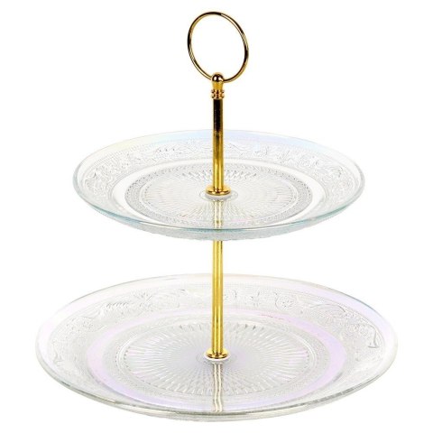 Patera Dekoracyjny Szklana 2-Piętrowa Stojak na Ciasto Przekąski ORION 24cm Patera Dekoracyjny Szklana 2-Piętrowa Stojak na Ciasto Przekąski ORION 24cm
