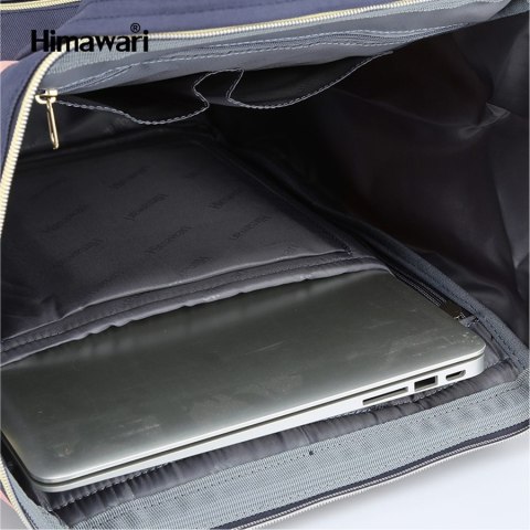 Plecak damski szary pojemny z USB i kieszenią na laptopa - Himawari Plecak damski szary pojemny z USB i kieszenią na laptopa - Himawari
