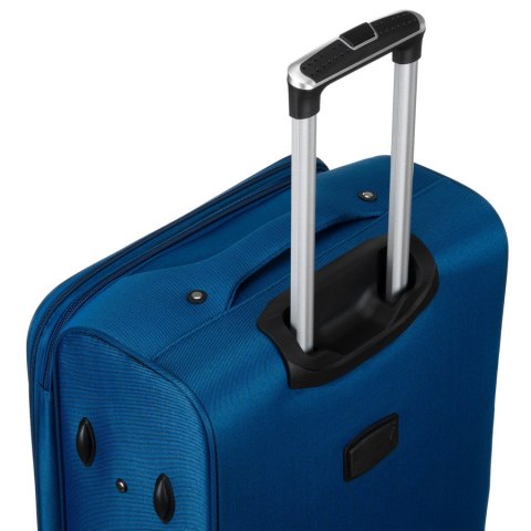Mała walizka kabinowa z miękkiego materiału poliestrowego w niebiesko-czerwonym kolorze - Peterson Mała walizka kabinowa z miękkiego materiału poliestrowego w niebiesko-czerwonym kolorze - Peterson