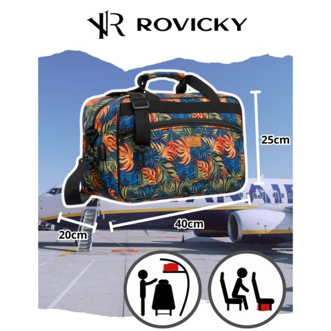 Wielokolorowa, lekka torba podróżna z wytrzymałego poliestru - Rovicky
