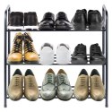 Półka Regał na Buty 3-Poziomowy Metalowy Czarny Solidny VILDE 63x28x60 cm Półka Regał na Buty 3-Poziomowy Metalowy Czarny Solidny VILDE 63x28x60 cm