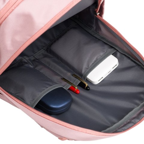 Różowy, miejski i pojemny plecak z nylonu z przegrodą na laptopa - Peterson Różowy, miejski i pojemny plecak z nylonu z przegrodą na laptopa - Peterson
