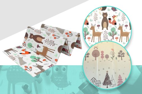 MATA PIANKOWA EDUKACYJNA SKŁADANA LAS 150x200cm ZWIERZĘTA SOWY MATA PIANKOWA EDUKACYJNA SKŁADANA LAS 150x200cm ZWIERZĘTA SOWY