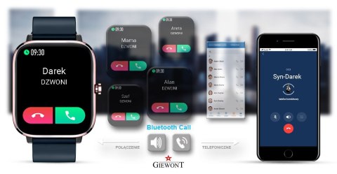 Smartwatch GIEWONT Dynamic SmartCall GW230-5 - RoseGold/Deep Ocean