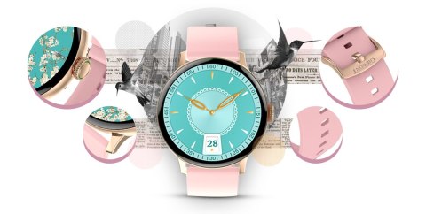 Smartwatch GIEWONT Supernova SmartCall GW330-4 Black Shine/Powder Pink Smartwatch GIEWONT Supernova SmartCall GW330-4 Black Shine/Powder Pink