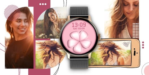 Smartwatch GIEWONT Supernova SmartCall GW330-4 Black Shine/Powder Pink Smartwatch GIEWONT Supernova SmartCall GW330-4 Black Shine/Powder Pink