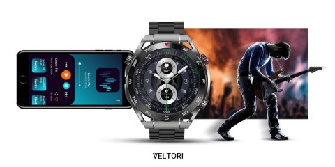 Smartwatch VELTORI VT100-1 + Czarny Pasek Silikonowy + Czarny Eko Skóra Smartwatch VELTORI VT100-1 + Czarny Pasek Silikonowy + Czarny Eko Skóra