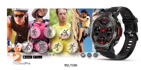 Smartwatch VELTORI VT140-1 Czarny Pasek Silikonowy Smartwatch VELTORI VT140-1 Czarny Pasek Silikonowy