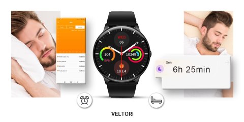 Smartwatch VELTORI VT160-1 Czarny Pasek Silikonowy Smartwatch VELTORI VT160-1 Czarny Pasek Silikonowy