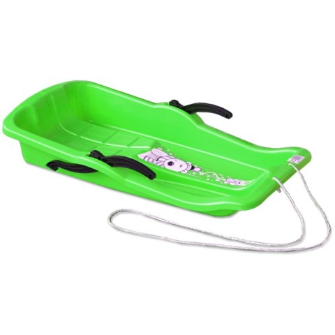 Sanki z Oparciem Hamulcami dla Dzieci Plastikowe Zielone MARMAT 80 x 43cm Sanki z Oparciem Hamulcami dla Dzieci Plastikowe Zielone MARMAT 80 x 43cm