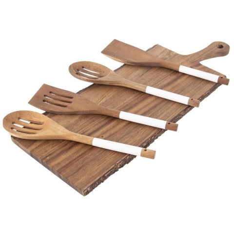 Łopatka kuchenna drewniana akacjowa 30 cm do mieszania przewracania mieszania