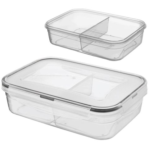 Pojemnik na żywność dzielony z uszczelką szczelny z przegródkami 2 wkłady lunchbox 1 l Pojemnik na żywność dzielony z uszczelką szczelny z przegródkami 2 wkłady lunchbox 1 l