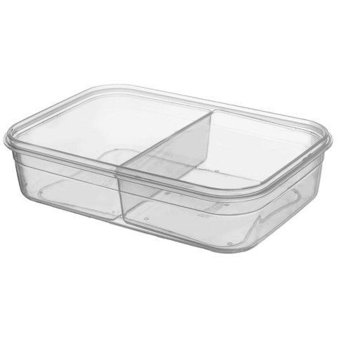 Pojemnik na żywność dzielony z uszczelką szczelny z przegródkami 2 wkłady lunchbox 1 l Pojemnik na żywność dzielony z uszczelką szczelny z przegródkami 2 wkłady lunchbox 1 l