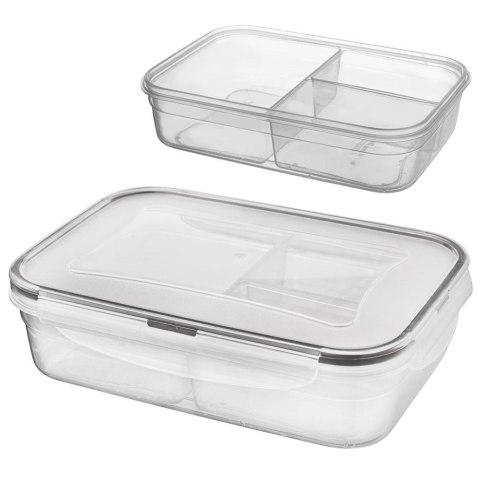 Pojemnik na żywność dzielony z uszczelką szczelny z przegródkami 3 wkłady lunchbox 1 l Pojemnik na żywność dzielony z uszczelką szczelny z przegródkami 3 wkłady lunchbox 1 l