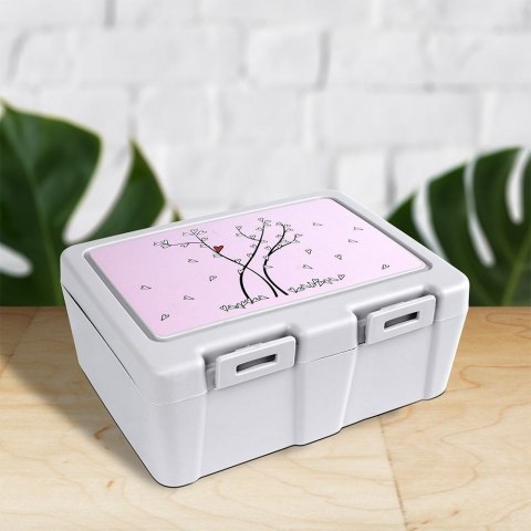 Pojemnik śniadaniowy z przegrodą i sztućcami / lunchbox śniadaniówka serce 1 l Pojemnik śniadaniowy z przegrodą i sztućcami / lunchbox śniadaniówka serce 1 l