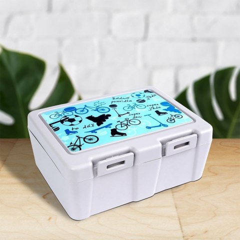 Pojemnik śniadaniowy z przegrodą i sztućcami / lunchbox śniadaniówka sport 1 l Pojemnik śniadaniowy z przegrodą i sztućcami / lunchbox śniadaniówka sport 1 l