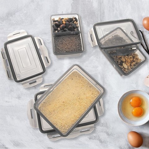 Pojemnik z uszczelką do przechowywania żywności z pokrywką klipsami 850 ml Pojemnik z uszczelką do przechowywania żywności z pokrywką klipsami 850 ml