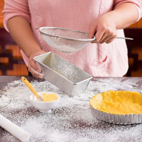 Sitko kuchenne stalowe z rączką okrągłe cedzak durszlak przesiewacz 16 cm