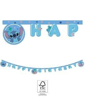Papierowy Baner "Happy Birthday", Stitch, 160cm Papierowy Baner "Happy Birthday", Stitch, 160cm