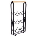 Stojak na wino metalowy czarny 6 butelek 21x38 cm Stojak na wino metalowy czarny 6 butelek 21x38 cm