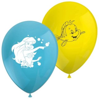 Balony Mała Syrenka, z nadrukiem Ariel, 30 cm, 8 szt.
