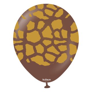 Balony Kalisan Safari Giraffe Chocolate Brown, żyrafa, brązowa, 30 cm, 25 szt.