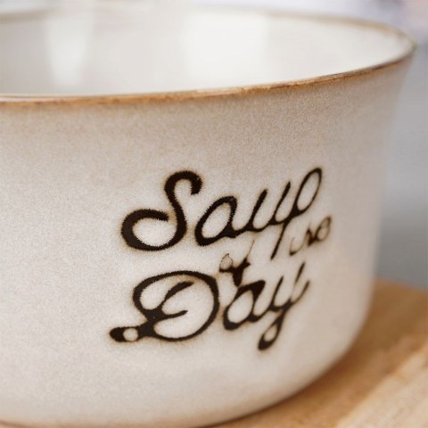 Miska ceramiczna na zupę płatki owsiankę bulionówka do zupy szara 650 ml