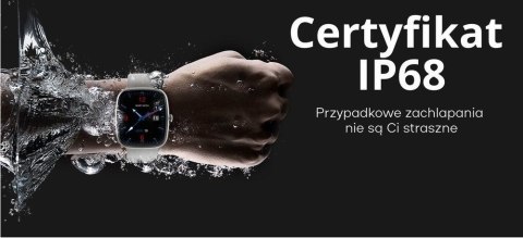 Smartwatch Męski GRAVITY GT18-6 Czarny Pasek Silikonowy + Granatowy Pasek