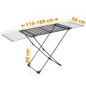 Suszarka na pranie metalowa czarna rozsuwana XXL 110-189 cm Suszarka na pranie metalowa czarna rozsuwana XXL 110-189 cm