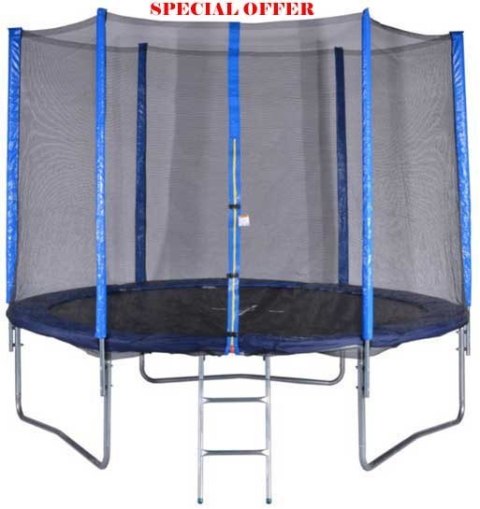 Trampolina Ogrodowa Czarno-Niebieska z Siatką Fun Tramp Trampolina Ogrodowa Czarno-Niebieska z Siatką Fun Tramp