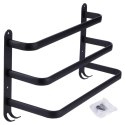 Wieszak na ręczniki aluminiowy czarny 40 cm Wieszak na ręczniki aluminiowy czarny 40 cm