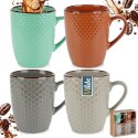 Zestaw Kubki Ceramiczne do Kawy Herbaty Dekoracyjne VILDE 400 ml 4 szt. Zestaw Kubki Ceramiczne do Kawy Herbaty Dekoracyjne VILDE 400 ml 4 szt.