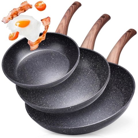 Zestaw patelni granitowy BLACK&WOOD 3 szt. 20 / 24 / 28 cm Zestaw patelni granitowy BLACK&WOOD 3 szt. 20 / 24 / 28 cm