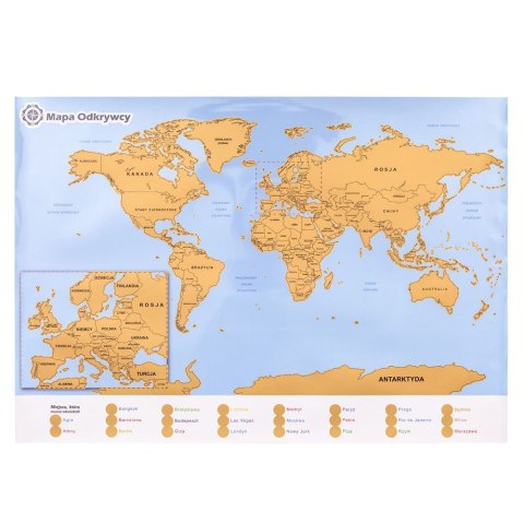 Mapa Odkrywcy Świat PL zdrapka PODRÓŻNIKA prezent Mapa Odkrywcy Świat PL zdrapka PODRÓŻNIKA prezent