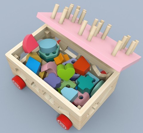 DREWNIANY SORTER KLOCKI Z KÓŁKAMI JHTOY-550