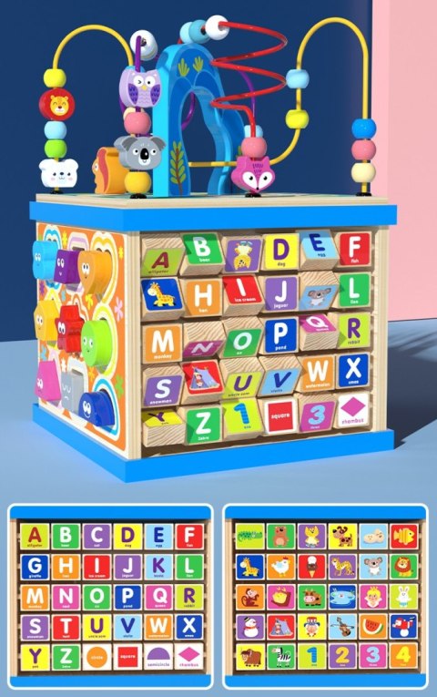 KOSTKA DREWNIANA SORTER Z LABIRYNTEM JHTOY-423 KOSTKA DREWNIANA SORTER Z LABIRYNTEM JHTOY-423