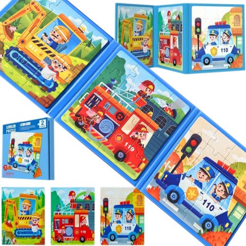 MAGNETYCZNE PUZZLE KSIĄŻECZKA POJAZDY POLICJA STRAŻ JHTOY-268 MAGNETYCZNE PUZZLE KSIĄŻECZKA POJAZDY POLICJA STRAŻ JHTOY-268