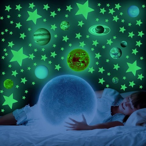 NAKLEJKI FLUORESCENCYJNE ŚWIECĄCE GWIAZDKI PLANETY KOSMOS 453 SZT NAKLEJKI FLUORESCENCYJNE ŚWIECĄCE GWIAZDKI PLANETY KOSMOS 453 SZT