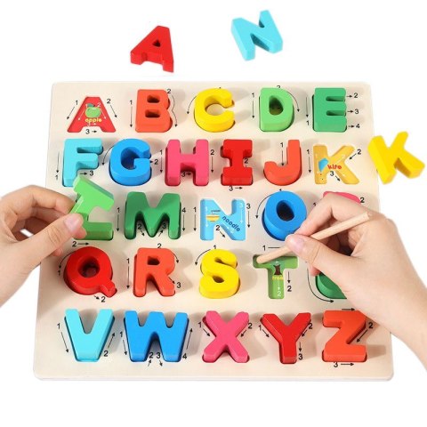 PUZZLE DREWNIANE ALFABET LITERKI NAUKA JHTOY-330 PUZZLE DREWNIANE ALFABET LITERKI NAUKA JHTOY-330