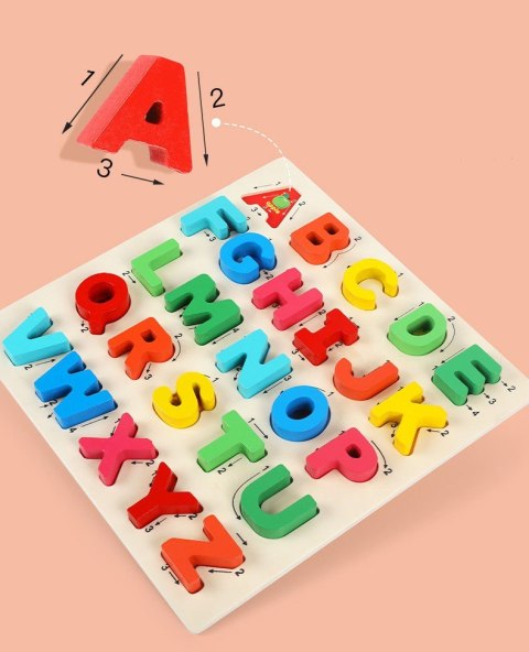 PUZZLE DREWNIANE ALFABET LITERKI NAUKA JHTOY-330 PUZZLE DREWNIANE ALFABET LITERKI NAUKA JHTOY-330